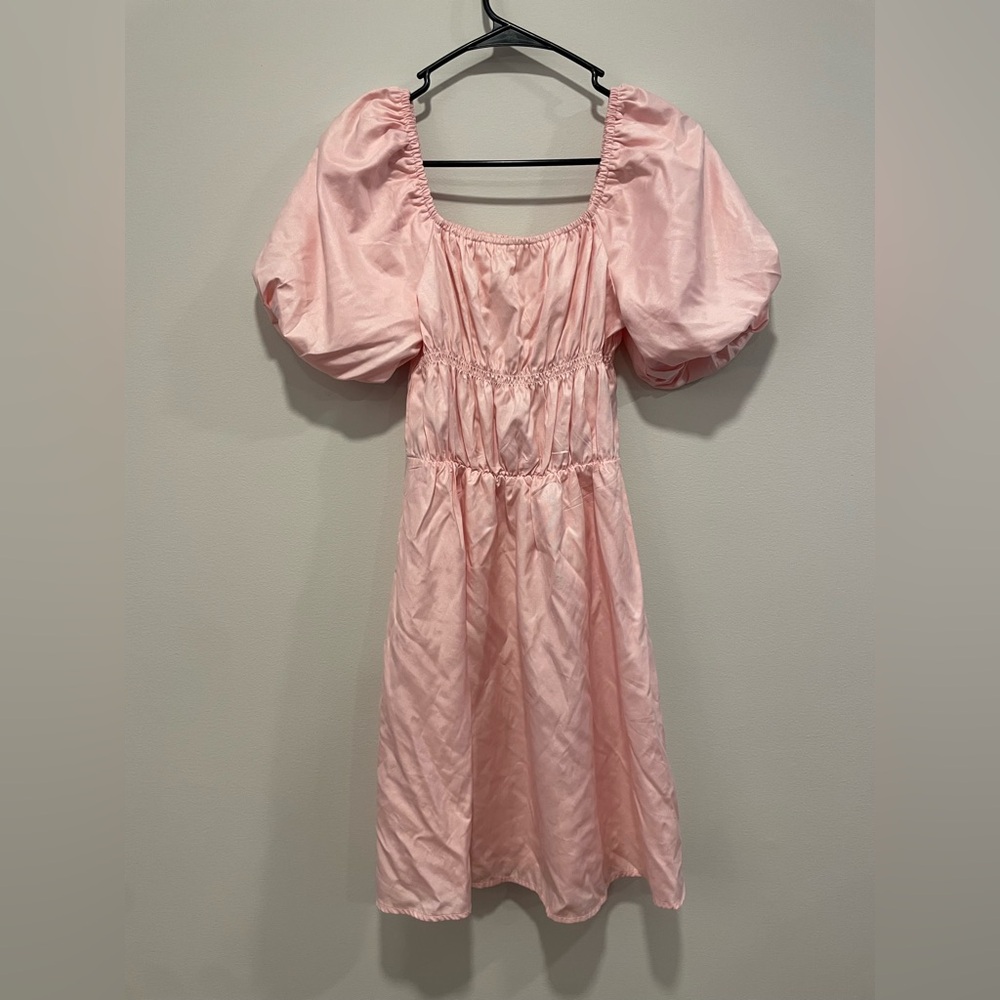 Pink Puff Sleeve Dress